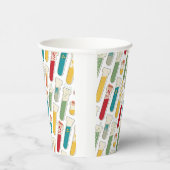 Mid Century Modern Chemistry Test Tube Stripe Papieren Bekers (Rechts)