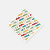 Mid Century Modern Chemistry Test Tube Stripe Servet (Hoek)