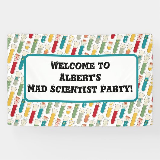 Mid Century Modern Chemistry Test Tube Stripe Spandoek (Horizontaal)