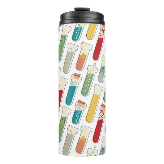 Mid Century Modern Chemistry Test Tube Stripe Thermosbeker (Voorkant)