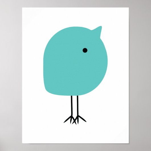 Mid Century Modern Chick Baby Nursery Art Poster (Voorkant)