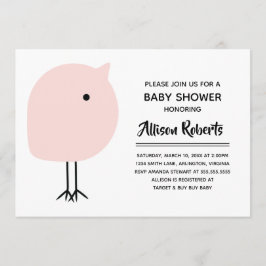 Mid Century Modern Chick Baby shower Kaart