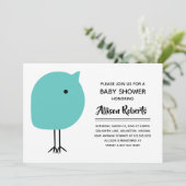 Mid Century Modern Chick Baby shower Kaart (Staand voorkant)