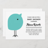 Mid Century Modern Chick Baby shower Kaart (Voorkant / Achterkant)