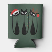 Mid Century Modern Christmas Cats Retro Classic Blikjeskoeler (Voorkant)