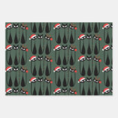 Mid Century Modern Christmas Cats Retro Classic Inpakpapier Vel (Voorkant)