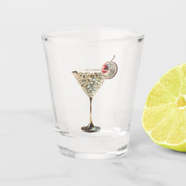Mid Century Modern Christmas Cran Citrus Cocktail Shot Glas
