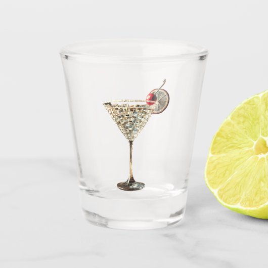 Mid Century Modern Christmas Cran Citrus Cocktail Shot Glas (Voorkant)