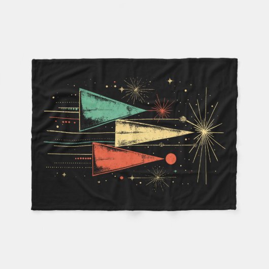 Mid Century Modern Christmas  Fleece Deken (Voorkant (Horizontaal))