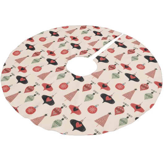 Mid Century Modern Christmas Pattern  Kerstboom Rok (Gekanteld)