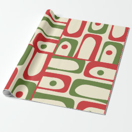 Mid Century Modern Christmas Piquet Abstract Cadeaupapier
