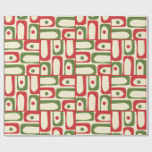 Mid Century Modern Christmas Piquet Modernist Kers Cadeaupapier (Vlak)