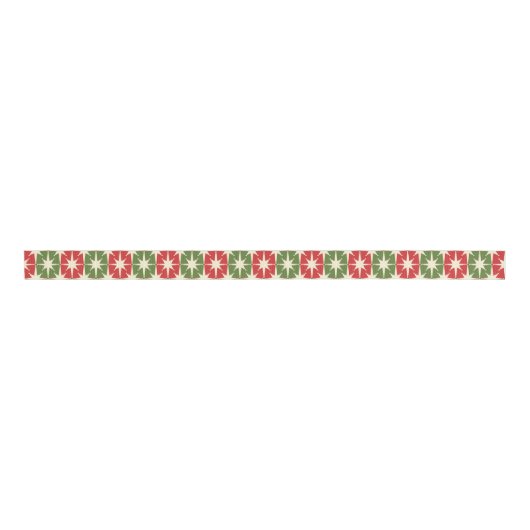 Mid Century Modern Christmas Retro Starbursts Grosgrain Lint (Voorkant)