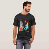 Mid-century Modern Christmas Tree And Cat In Retro T-shirt (Voorkant volledig)