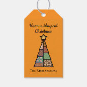Mid-century Modern Christmas Tree Gift Label Cadeaulabel (Voorkant)