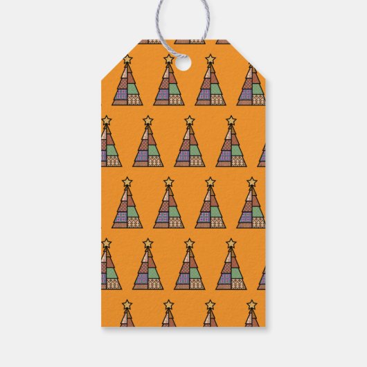 Mid-century Modern Christmas Tree Gift Label Cadeaulabel (Achterkant)