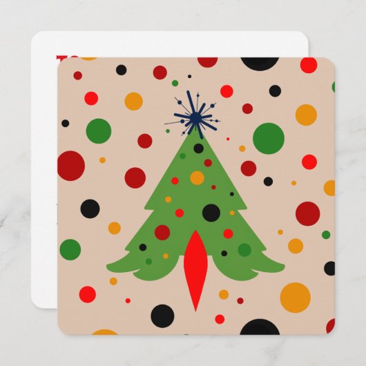 Mid Century Modern Christmas Tree Retro Rocket (Voorkant / Achterkant)