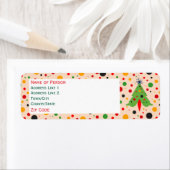 Mid Century Modern Christmas Tree Return Address Etiket (Insitu)