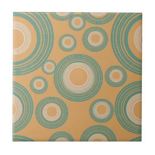 Mid Century Modern Circle Oranje Tegeltje (Voorkant)