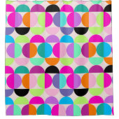 Mid Century Modern Circle Patroon Kleurrijke Retro Douchegordijn (Voorkant)
