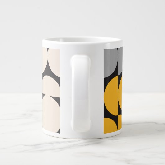 Mid-Century Modern Circles and Semicircles Design Grote Koffiekop (Achterkant)