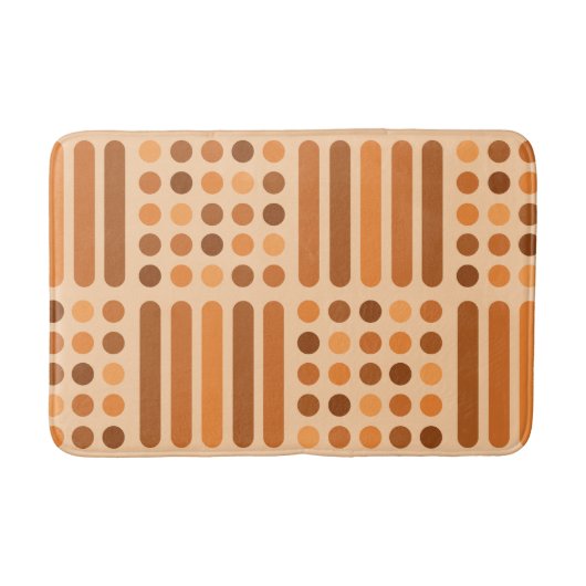 Mid Century Modern Circles Lines Oranje Badmat (Voorkant)