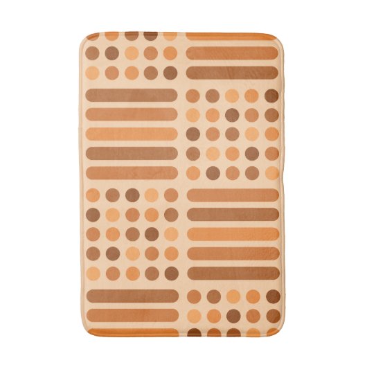 Mid Century Modern Circles Lines Oranje Badmat (Voorkant Verticaal)