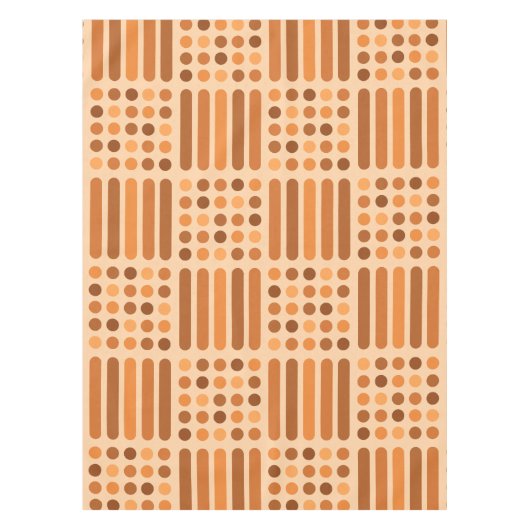Mid Century Modern Circles Lines Oranje Tafelkleed (Voorkant)