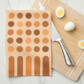 Mid Century Modern Circles Lines Oranje Theedoek (Quarter Fold)