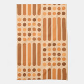 Mid Century Modern Circles Lines Oranje Theedoek (Verticaal)