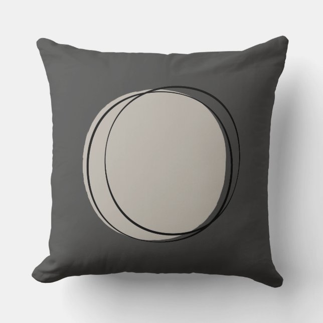 Mid Century Modern Circles Sierkussen, grijs Kussen (Voorkant)
