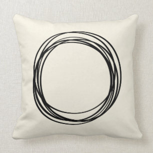 Mid Century Modern Circles Worpillow in Zwart Kussen