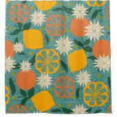 Mid Century Modern Citrus Douchegordijn (Voorkant)