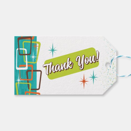 Mid-Century Modern Cocktail Party geeft de voorkeu Cadeaulabel (Voorkant (Horizontaal))