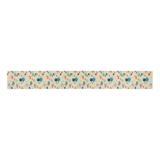Mid Century Modern Cocktails Grosgrain Lint (Voorkant)
