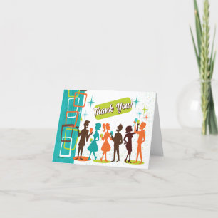 Mid-Century Modern Cocktails Verlovingspartij Bedankkaart