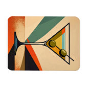 Mid Century Modern Color Block Martini Art Magneet (Horizontaal)