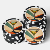 Mid Century Modern Color Block Martini Art Poker Chips (Opstapeling)