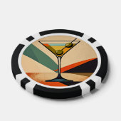 Mid Century Modern Color Block Martini Art Poker Chips (Enkel)