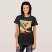 Mid Century Modern Color Block Martini Art T-shirt (Voorkant volledig)
