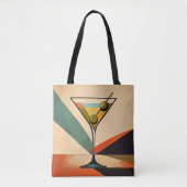 Mid Century Modern Color Block Martini Art Tote Bag (Voorkant)
