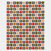  Mid-Century Modern Colored Retro Groovy Flowers  Fleece Deken (Voorkant)