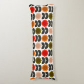  Mid-Century Modern Colored Retro Groovy Flowers  Lichaamskussen (Voorkant Verticaal)