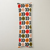  Mid-Century Modern Colored Retro Groovy Flowers  Lichaamskussen (Achterkant (Verticaal))