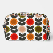  Mid-Century Modern Colored Retro Groovy Flowers  Toilettasje (Voorkant)