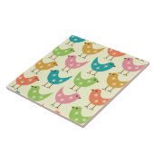 Mid Century Modern Colorful Atomic Birds Pattern  Tegeltje (Zijkant)