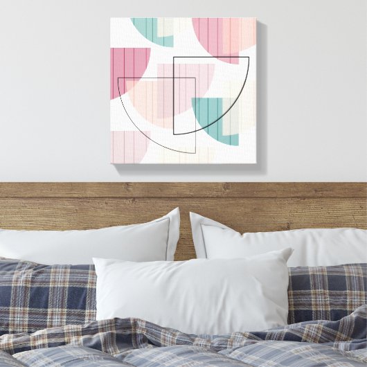 Mid Century Modern Colorful Canvas Afdruk (Insitu (Slaapkamer))