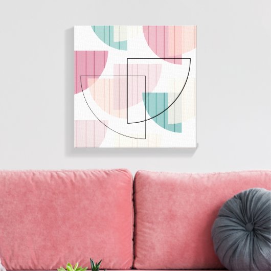Mid Century Modern Colorful Canvas Afdruk (Insitu (Woonkamer))