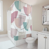Mid Century Modern Colorful Douchegordijn (In situ)