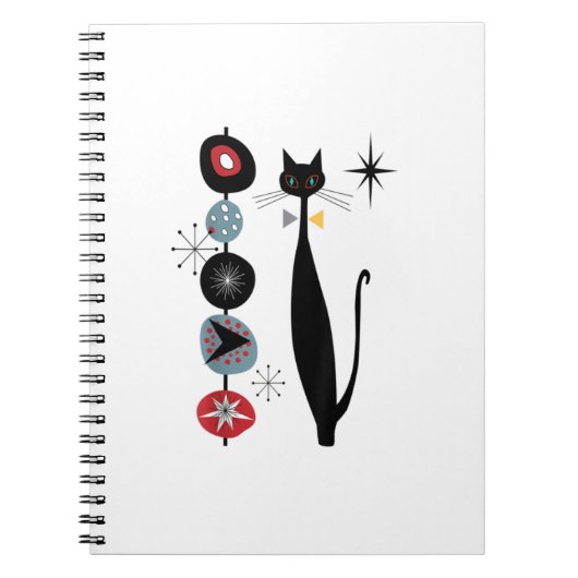 Mid Century Modern Cool Cat Kabob Design Notitieboek (Voorkant)